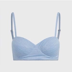 Favorite Daughter Sz Large Ex-Boyfriend‎ Bra Top Blue White Stripes